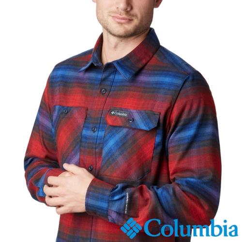 Columbia 哥倫比亞 男款-防曬50快排襯衫-暗紅  UAE02130WE