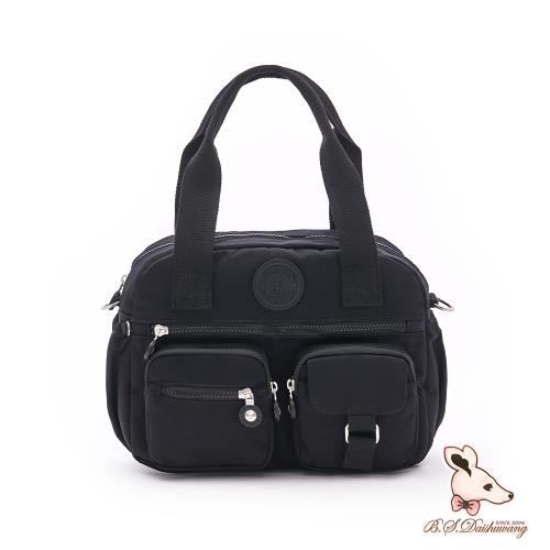 B.S.D.S冰山袋鼠 - 時光旅人 - 知性多夾層兩用手提包 - 黑色【B518-K】