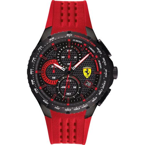 ScuderiaFerrari法拉利RedRevEvo計時手錶-黑x紅/44mmFA0830727