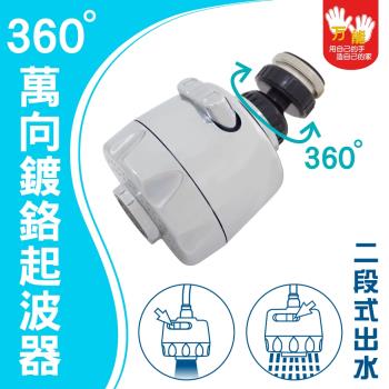 【雙手萬能】兩段式花灑起泡器(鍍鉻/出水頭/柔水器/增壓節水/360度)