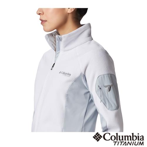 Columbia 哥倫比亞 女款-鈦 Polartec®200 快排刷毛外套-白色 UAR13510WT