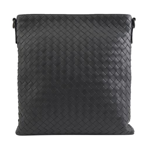 bottega veneta 276357 经典编织小羊皮斜背扁包.深灰