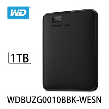 WD威騰 Elements 1TB 2.5吋行動硬碟 WDBUZG0010BBK-WESN