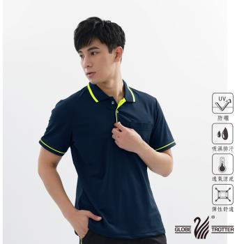 【遊遍天下】MIT男款吸濕排汗抗UV機能POLO衫GS1001丈青綠