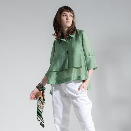 【PANGCHI 龐吉】設計師獨家細膩絲質感多層次襯衫(2013023-61/62/63)