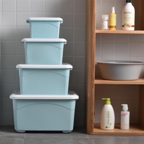 IDEA  超值4件組-手提收納密封掀蓋整理箱(附輪/固定卡槽)