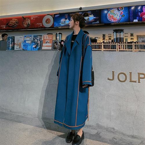 【米蘭精品】風衣外套長版大衣-薄款寬鬆工裝復古女外套73yr11