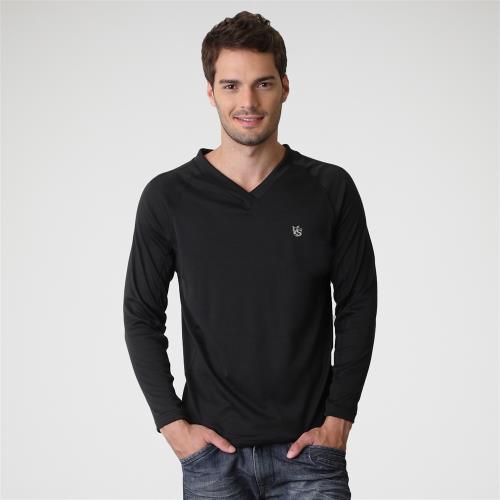 【Vital Salveo 紗比優】鍺能量中空快乾男遠紅外線保暖衣(3色)-V領款(蓄熱保暖衣/運動快排長袖上衣-台灣製造)