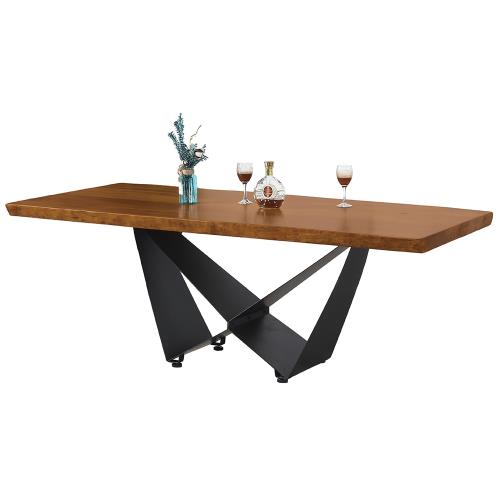 【AT HOME】工業風設計6尺原木實木鐵藝餐桌/工作桌(漫威)