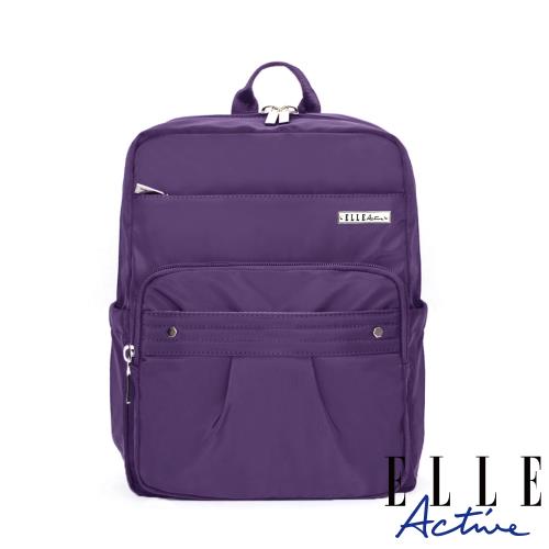 【ELLE Active】知性優雅系列-方型後背包-紫色