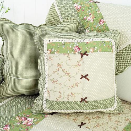  【BonBon naturel】純棉花卉蝴蝶結靠墊套(不含枕心)-50X50cm  #4035 4035