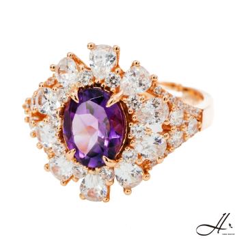 【幸福珠寶】天然5A頂級紫水晶｜限量滿鑽設計款戒指