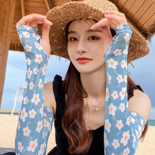 梨花HaNA 夏日清涼俏皮網紅泫雅風冰絲袖套多款選