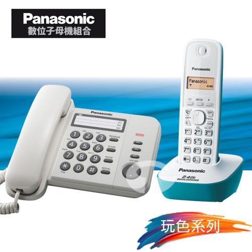 Panasonic 松下國際牌數位子母機電話組合 KX-TS520+KX-TG3411 (經典白+海灘藍)