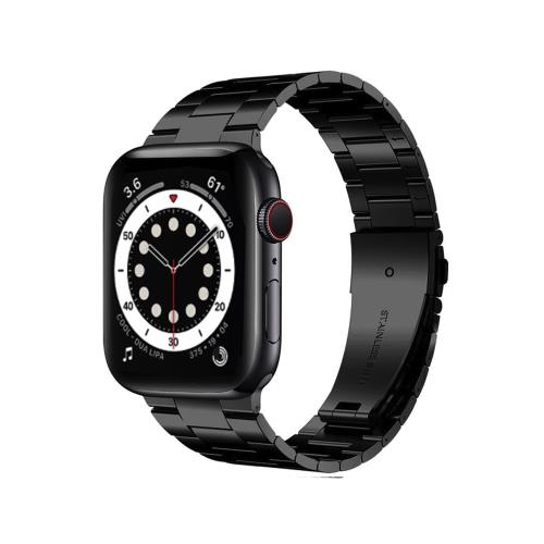 Apple Watch 6/SE 44mm不鏽鋼三珠蝶扣錶帶 沉穩黑/贈拆錶器