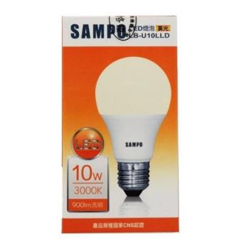 聲寶 SAMPO 10W高功率LED燈泡(黃光) 1入