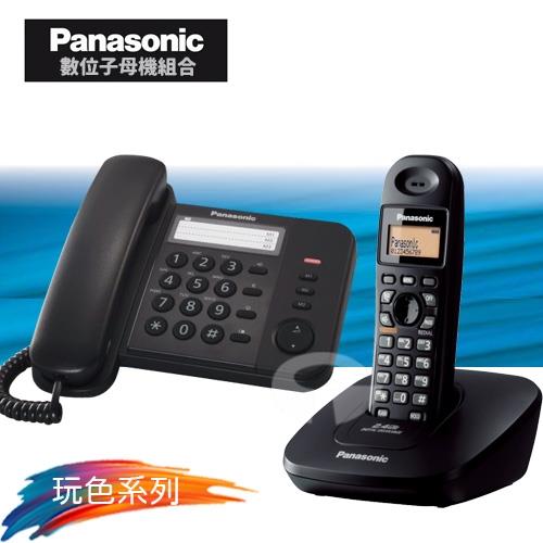 Panasonic 松下國際牌數位子母機電話組合 KX-TS520+KX-TG3611 (經典黑)