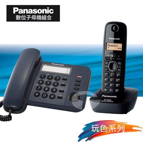 Panasonic 松下國際牌數位子母機電話組合 KX-TS520+KX-TG3411 (經典藍+經典黑)
