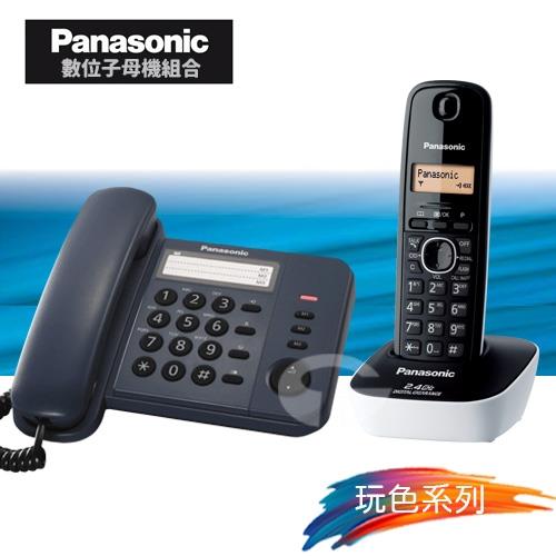 Panasonic 松下國際牌數位子母機電話組合 KX-TS520+KX-TG3411 (經典藍+時尚白)
