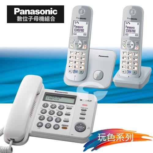 Panasonic 松下國際牌數位子母機電話組合 KX-TS580+KX-TG6812 (經典白+雪皚白)