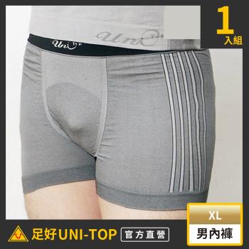 【UNI-TOP 足好】697竹炭抑菌銀纖維超細男內褲(XL)-平口