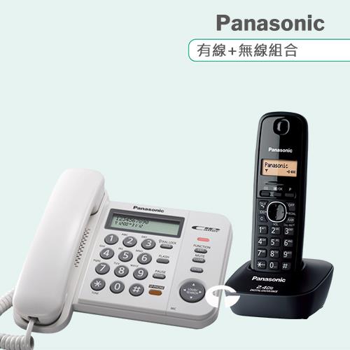 Panasonic 松下國際牌數位子母機電話組合 KX-TS580+KX-TG3411 (經典白+經典黑)