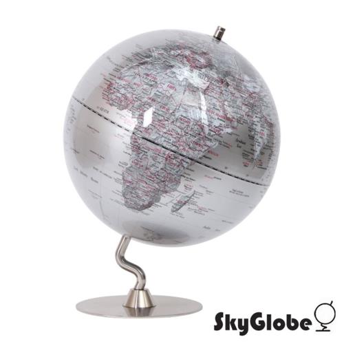 SkyGlobe 12吋銀色時尚金屬底座地球儀(英文版)