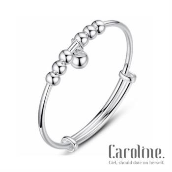 《Caroline》★925鍍銀手環.素面鈴鐺典雅設計優雅時尚品味流行時尚手環69880