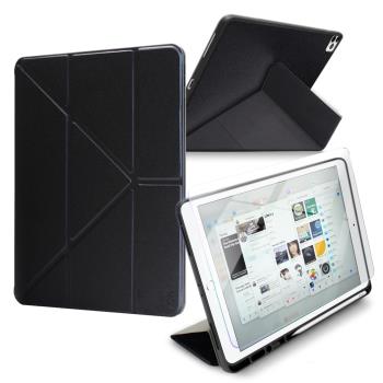 Xmart for iPad 10.2吋 2020 典雅時尚帶筆槽Y折牛皮皮套+搭配專用玻璃組合
