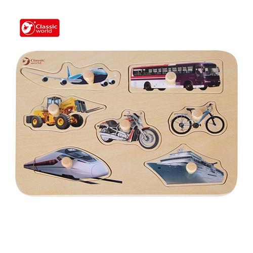 【Classic world 德國經典木玩客來喜】木製手抓板-交通工具