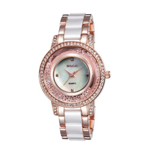 WEIQIN 時尚女錶鑲鑽白間鋼潮流水鑽錶 -W4767