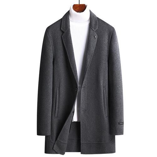 【米蘭精品】毛呢外套中長款大衣-羊毛休閒保暖修身4色73yu23