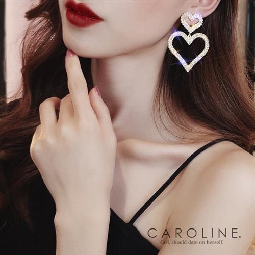 《Caroline》★韓國熱賣造型時尚  閃人耀眼水鑽耳環70458