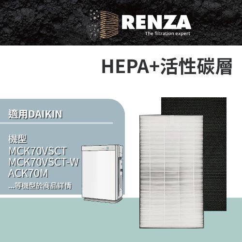 RENZA濾網 適用DAIKIN大金 MCK70VSCT-W MCK70 MCK70VSCTW 空氣清淨機 濾芯