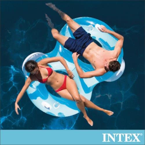 INTEX 8字型雙靠枕大型浮排198x117cm(56800)