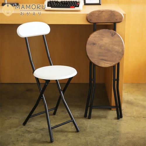 【MAMORU】和風木紋厚板靠背折疊椅