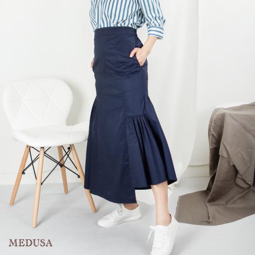 現貨【MEDUSA 曼度莎】造型剪接微性感開衩純棉長窄裙