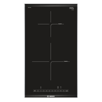 BOSCH 博世 PIB375FB1E 嵌入式雙口 IH 感應爐，30cm 寬度設計適合現代廚房。具備安全保護裝置、定時功能及多段火力選擇，電壓 220V、消耗功率 3700W。西班牙原裝生產，提供一年保固（上網登入可享兩年）。高效加熱，操作簡便，提升烹飪效率，是理想的廚房家電選擇。