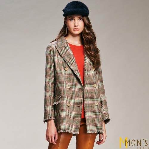 MONS 安哥拉羊毛長版西裝大衣外套