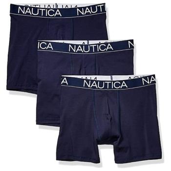 NAUTICA 2020男時尚彈力棉寶藍色四角修飾內著3件組