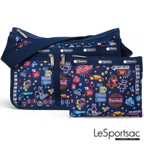 LeSportsac-Standard雙口袋A4大書包-附化妝包(迪斯可之夜)
