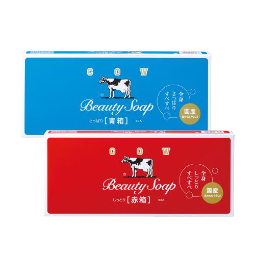 【日本牛乳石鹼】牛乳香皂3入(角鯊烯/椰子油/紅盒-玫瑰滋潤/藍盒-茉莉清爽)