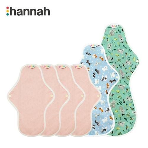 韓國 hannahpad 有機純棉布衛生棉-回購熱銷布棉高手-6片組