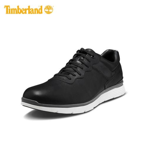Timberland 男款黑色全粒面皮革休閒鞋A1IWS001