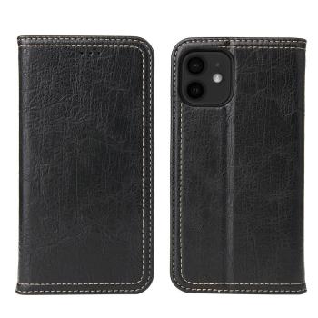 Fierre Shann 樹皮紋 iPhone 12 (6.1吋) 錢包支架款 磁吸側掀 手工PU皮套保護殼