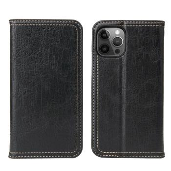 Fierre Shann 樹皮紋 iPhone 12 Pro Max (6.7吋) 錢包支架款 磁吸側掀 手工PU皮套保護殼