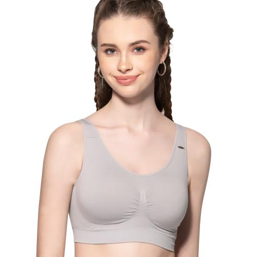 【Swear 思薇爾】  I LOVE U冰咖啡紗系列XXL-3XL無鋼圈背扣短背心(晨霧灰)