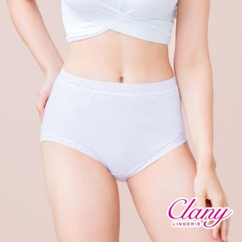 【可蘭霓Clany】台灣製親膚高腰透氣95%棉質L-2XLQ加大尺碼包臀包覆內褲 天空藍 2195-51