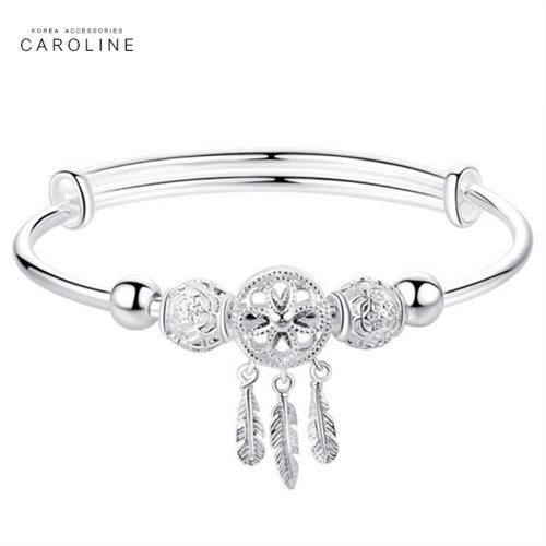 《Caroline》925鍍銀手環.鏤空愛心捕夢網設計優雅流行時尚手環72576