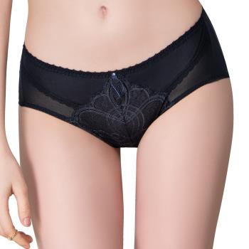【Swear 思薇爾】 香緹女伶系列M-3XL蕾絲中腰三角內褲(藍墨色)